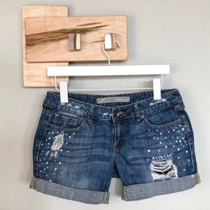 Refuge Distressed Denim Shorts